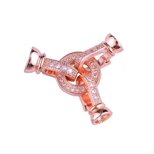 Jewellery Making Supplies Copper Inlaid AAA CZ Rhinestone Round Heart Clasps For Bracelets Making Fastening Jewelry Findings