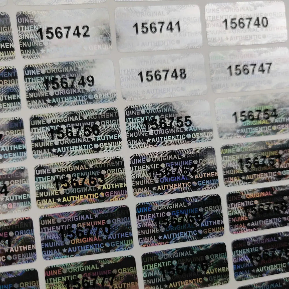 Customized LOGO /  Text Holographic GENUINE AUTHENTIC Warranty Void Tamper Proof Evident Sticker 20mm x 10mm