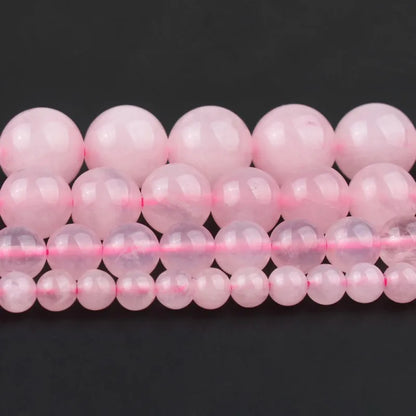 4/6/8/10/12 mm Natural Rose Pink Quartzs Crystals Stone Round Loose Beads For Jewellery Making Bracelet 15" Strand
