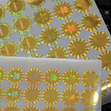 20x20mm 25x25mm Original Genuine Guaranteed VOID Hologram sticker with crown Thumbs up Quality in Flower shape 2000pcs per lot