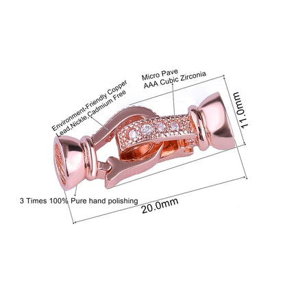 Jewellery Making Supplies Copper Inlaid AAA CZ Rhinestone Round Heart Clasps For Bracelets Making Fastening Jewelry Findings