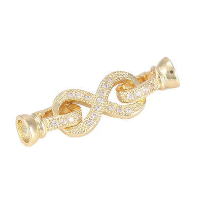 Jewellery Making Supplies Copper Inlaid AAA CZ Rhinestone Round Heart Clasps For Bracelets Making Fastening Jewelry Findings