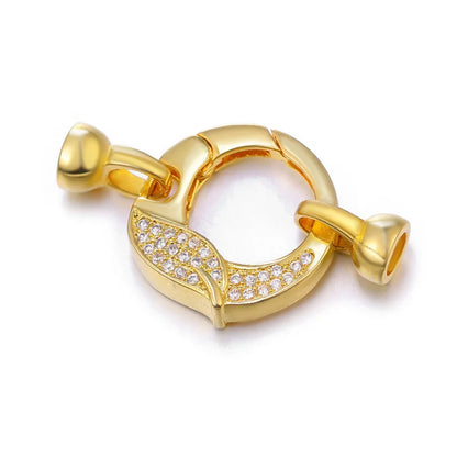 Jewellery Making Supplies Copper Inlaid AAA CZ Rhinestone Round Heart Clasps For Bracelets Making Fastening Jewelry Findings