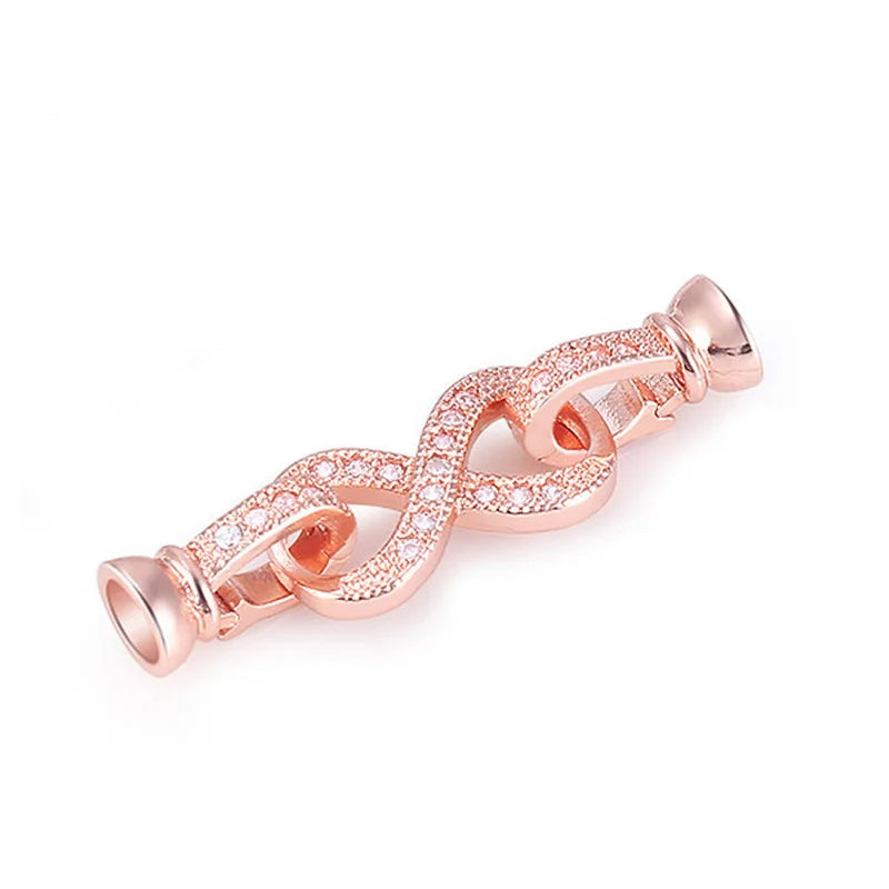 Jewellery Making Supplies Copper Inlaid AAA CZ Rhinestone Round Heart Clasps For Bracelets Making Fastening Jewelry Findings