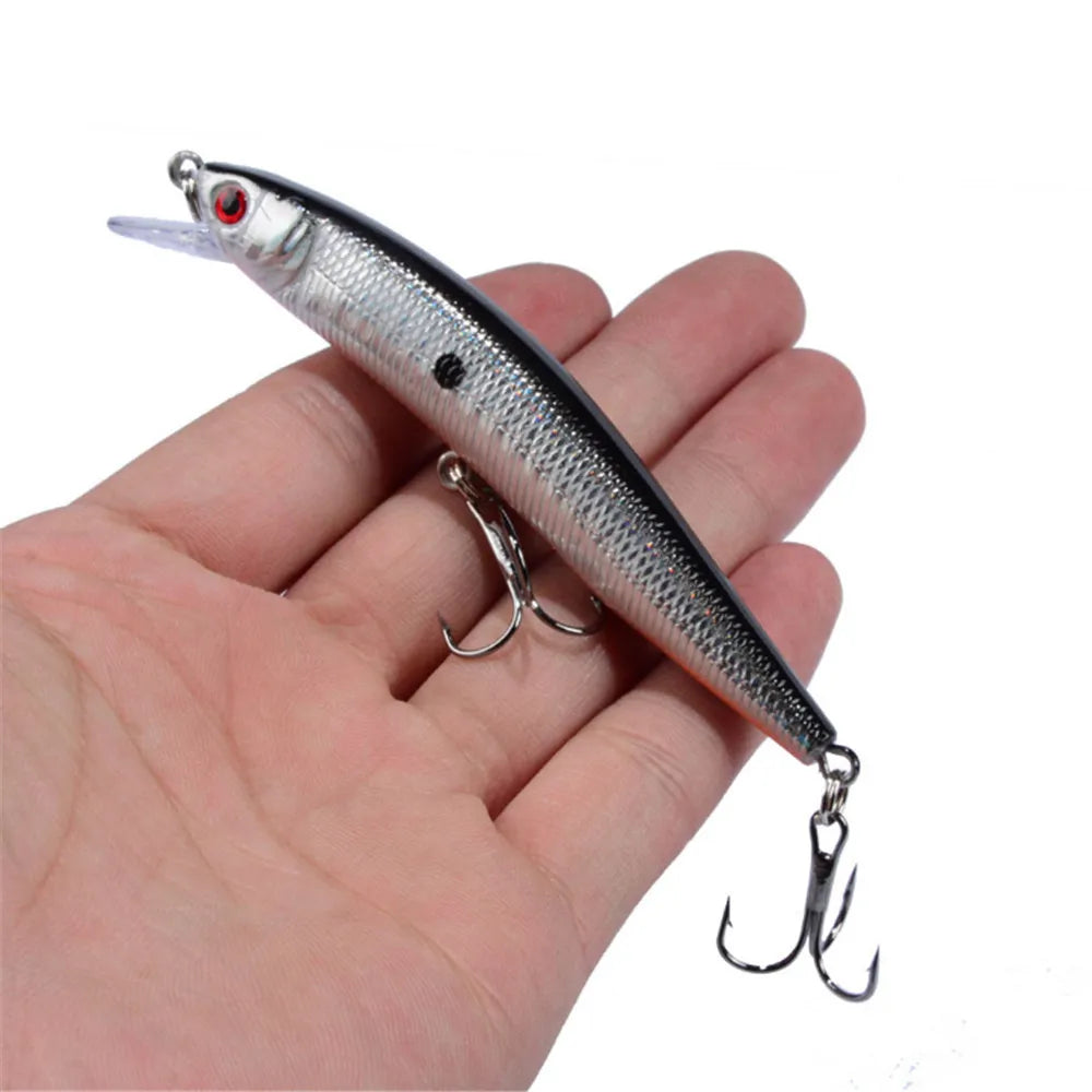 1Pcs Plastic Floating Wobbler Fishing Lure 10cm 8.3g Minnow Artificial Hard Bait Crankbait Pike Bass Treble Hooks Tackle