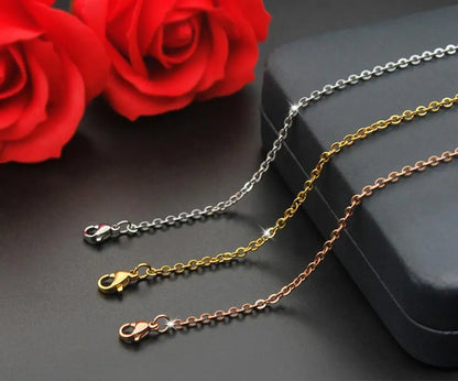 1pc 60+5cm Stainless Steel Necklace Chains 60cm with 5cm Adjustable Chain DIY Jewelry Making Materials
