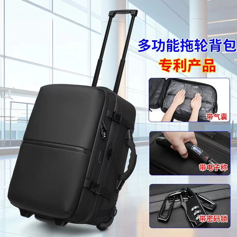 Airback backpack, vacuum compression backpack, invisible tug backpack, business trip, travel trolley case 24 inches