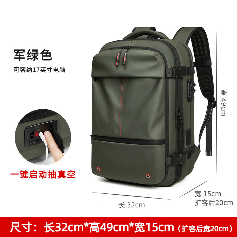 Men's Travel Vacuum Backpack Large Capacity Business Multifunctional Computer Bag TPU Material with Air vacuum