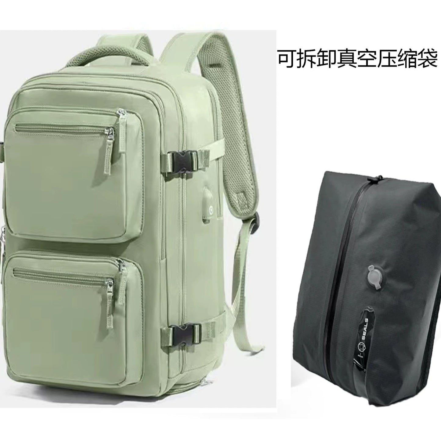Vacuum compression travel backpack lightweight large capacity men's backpack duffel bag outdoor mountaineering business trip computer schoolbag female