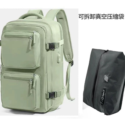Vacuum compression travel backpack lightweight large capacity men's backpack duffel bag outdoor mountaineering business trip computer schoolbag female