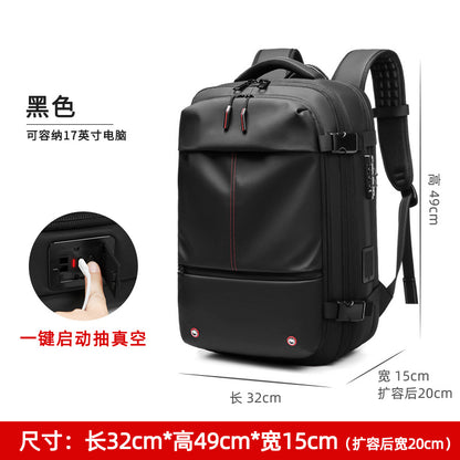 Men's Travel Vacuum Backpack Large Capacity Business Multifunctional Computer Bag TPU Material with Air vacuum
