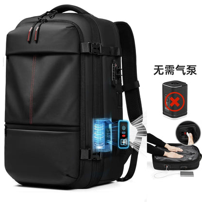 Vacuum compression backpack women's large-capacity wet and dry separation commuter travel bag can be boarded and expanded to a backpack