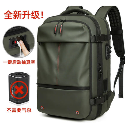Vacuum compression backpack women's large-capacity wet and dry separation commuter travel bag can be boarded and expanded to a backpack