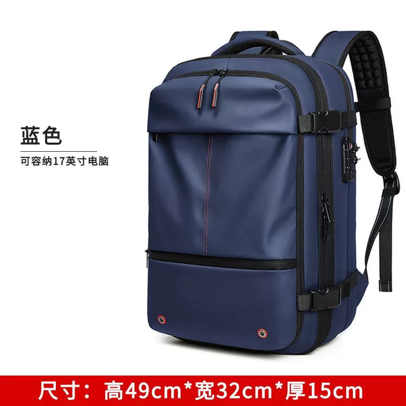 Vacuum compression backpack women's large-capacity wet and dry separation commuter travel bag can be boarded and expanded to a backpack