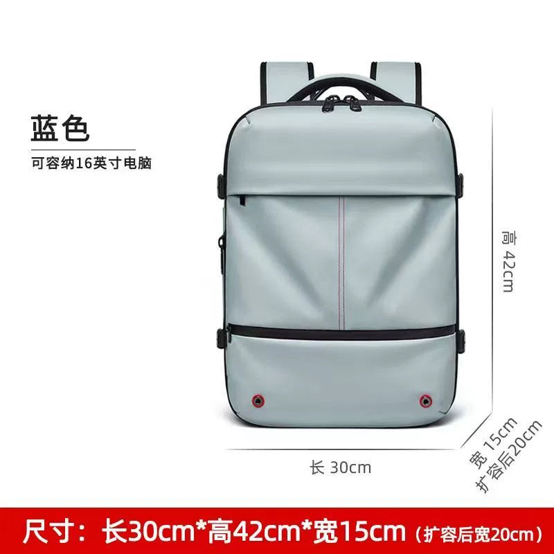 Vacuum compression backpack women's large-capacity wet and dry separation commuter travel bag can be boarded and expanded to a backpack