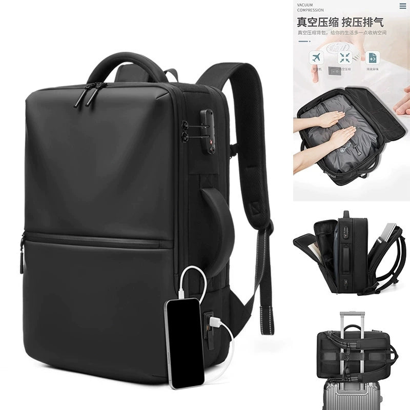 Airback vacuum compression backpack multifunctional anti-theft travel backpack hand handle waterproof computer bag