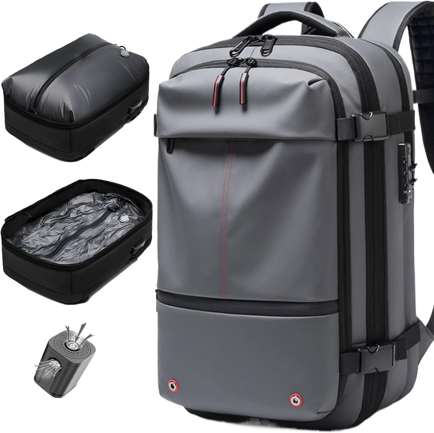 Vacuum compression backpack women's large-capacity wet and dry separation commuter travel bag can be boarded and expanded to a backpack