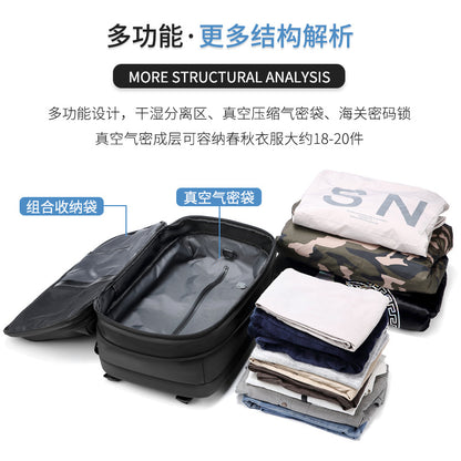 Men's Travel Vacuum Backpack Large Capacity Business Multifunctional Computer Bag TPU Material with Air vacuum