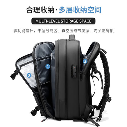 Men's Travel Vacuum Backpack Large Capacity Business Multifunctional Computer Bag TPU Material with Air vacuum