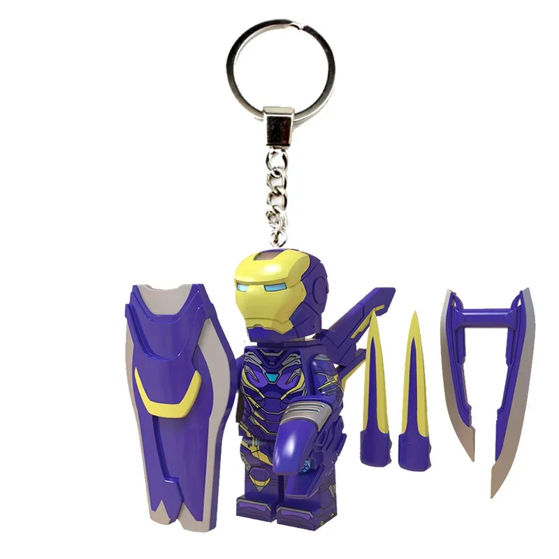 Marvel Creative Personalized Cartoon Keychain Iron Man Hulk Hawkeye Venom Thanos New Car Keychain Backpack Pendant Festival Gift
