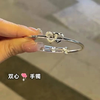 New simple bow bell opening adjustable girlfriends bracelet