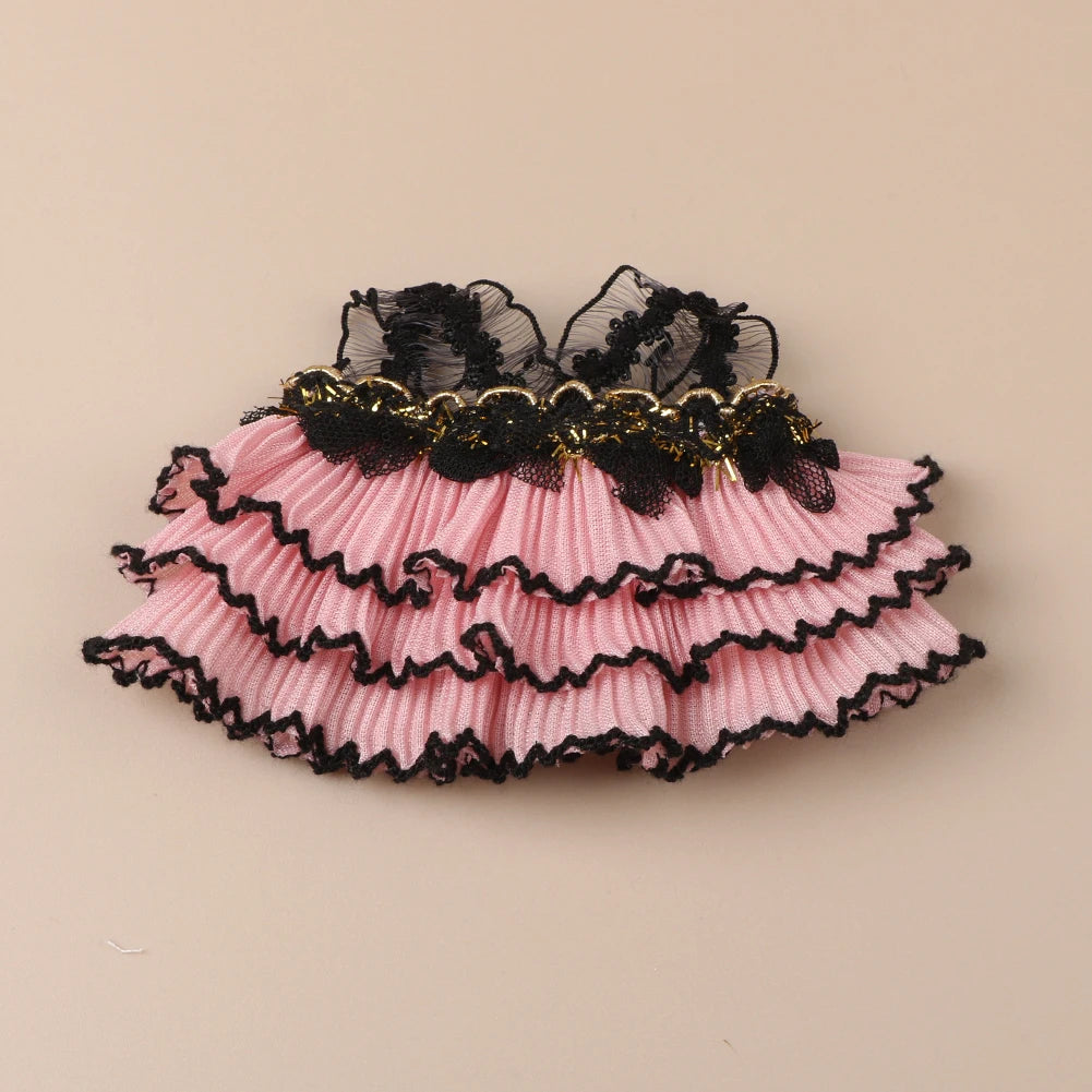 Mini Plush Doll'S Clothes Outfit Accessories For 17cm Korea Kpop Exo Labubu Idol Pearl Bow Lace Trimmed Skirt Clothing Gift