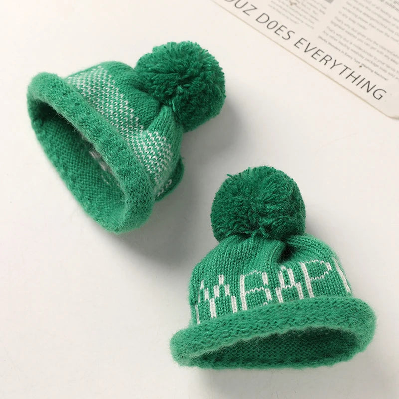 5PCS/lot Mini Handmade Small Knitting Hat For DIY Dolls Decoration Phone Case Decoration 3.5CM