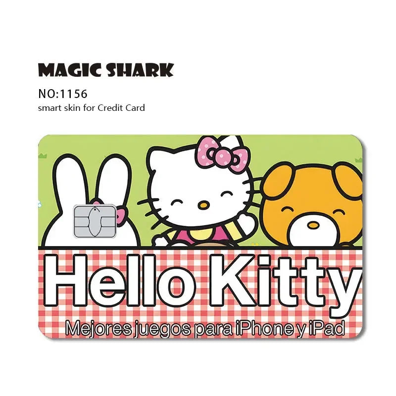 2025 New Arrival Cute Hello Kitty Frog Matte Front Side PVC Sticker Skin Film Cover for Debit Credit Card