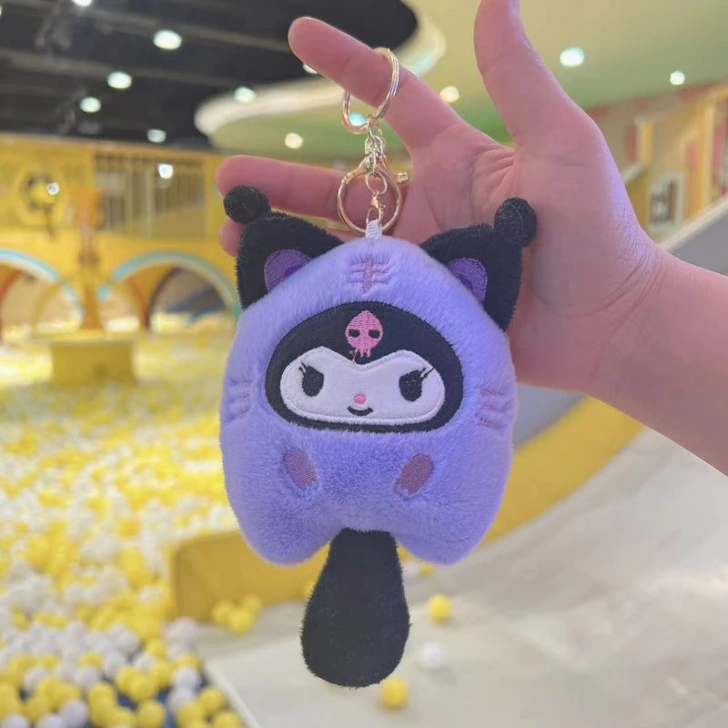 Sanrio Plush Pendant Kuromi Cinnamoroll Bad Badtz Maru Hello Kitty Pom Pom Purin My Melody Pochacco Kawaii Pendant