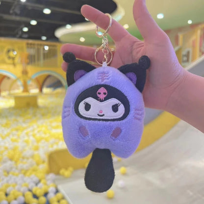 Sanrio Plush Pendant Kuromi Cinnamoroll Bad Badtz Maru Hello Kitty Pom Pom Purin My Melody Pochacco Kawaii Pendant