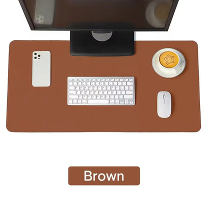 Premium PU Leather Desk Mat Waterproof Office Keyboard Protector with Non-Slip Gaming Mouse Pad Area, Large Workstation Surface