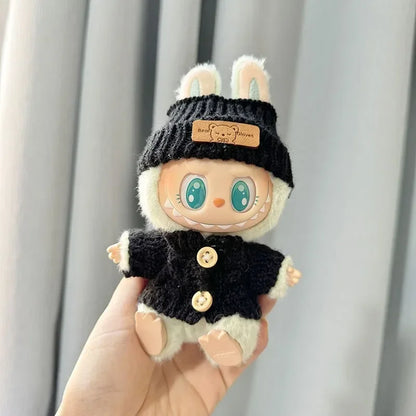 Labubu 3.0 Big into Energy Series Clothes  Labubu Bear Sweater Flanged hat Set Combining fashion & cuteness Labubu Ropa[no doll]