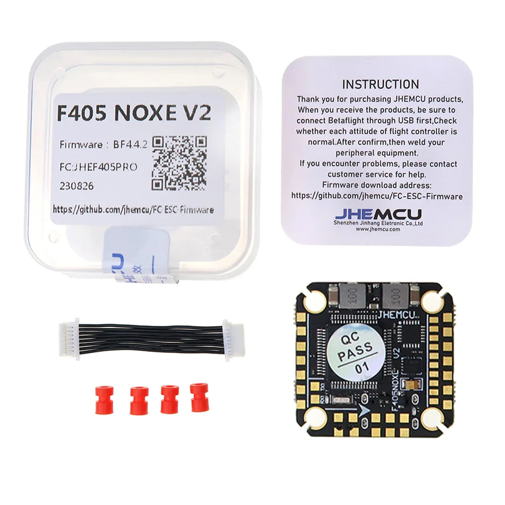 JHEMCU F405 NOXE V2 Flight Controller Baro OSD 16MB BlackBox 5V 10V Dual BEC 20X20mm 3-6S LIPO for FPV Freestyle Drone DIY Parts