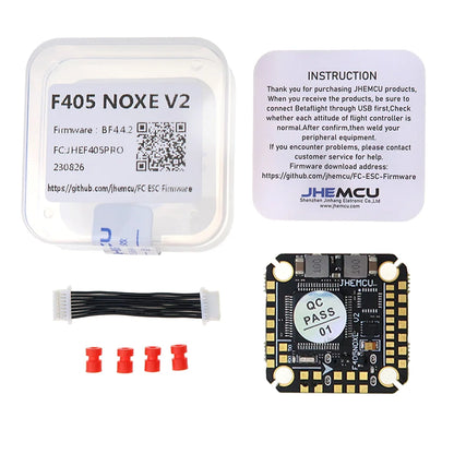 JHEMCU F405 NOXE V2 Flight Controller Baro OSD 16MB BlackBox 5V 10V Dual BEC 20X20mm 3-6S LIPO for FPV Freestyle Drone DIY Parts
