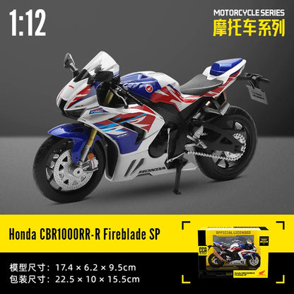 MSZ CCA 1:12 BMW R1250GS S1000R with base alloy die-cast car motorcycle model, toy gift giving, die-cast static motorcycle model