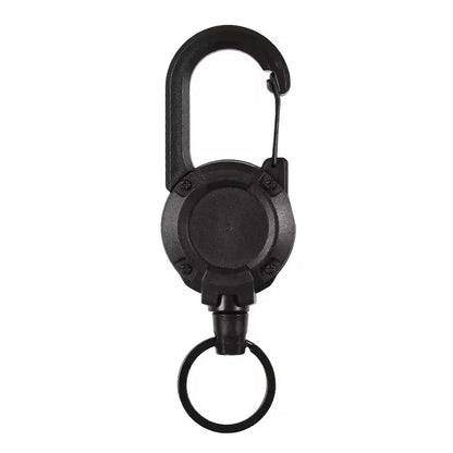 1pcs Heavy Duty Retractable Pull Badges ID Reel Carabiner Key Chain Steel Wire Rope Buckle Key Holder Outdoor Keychain Tools