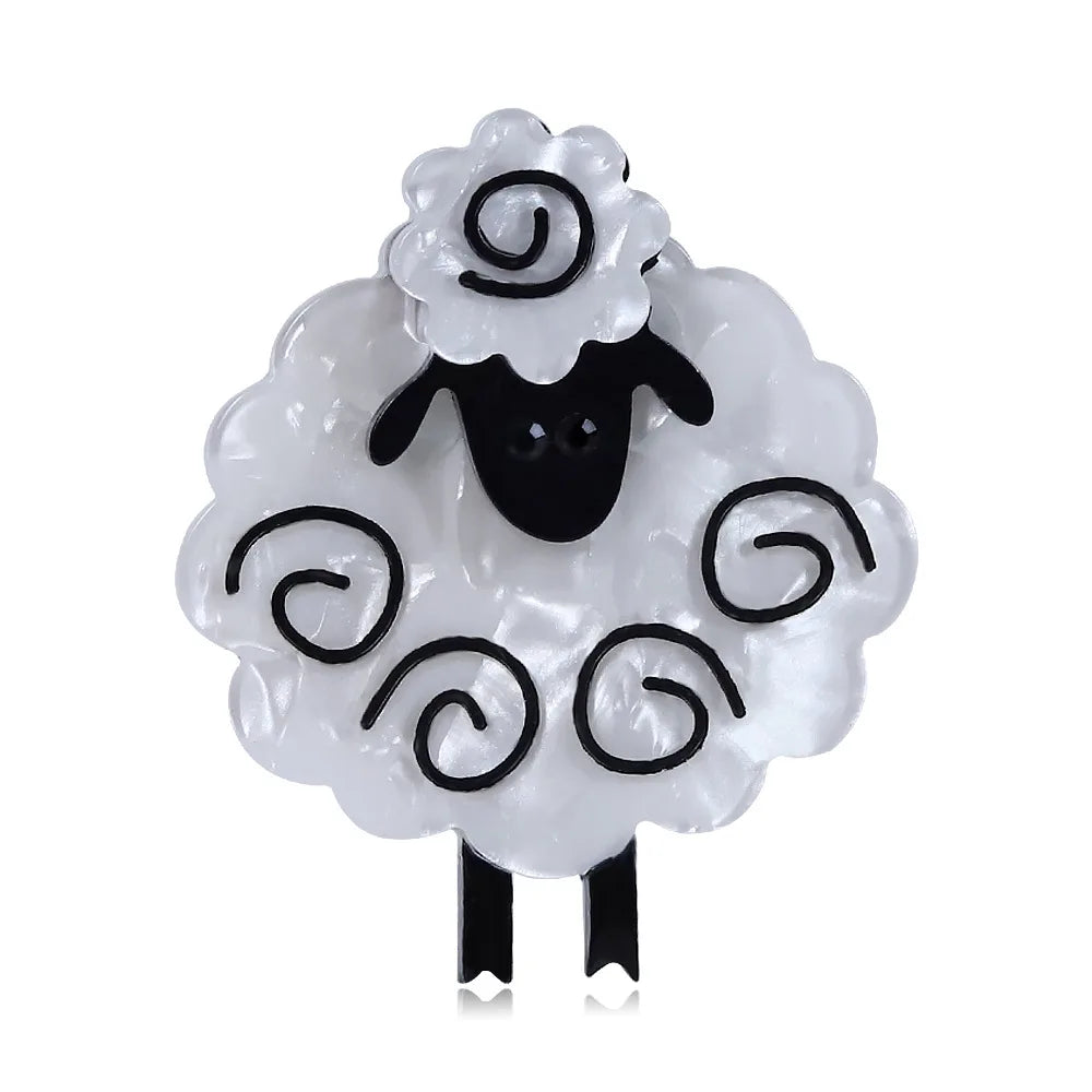 handmade fashion animal accessories acrylic cartoon sheep brooch clothing bag accessories