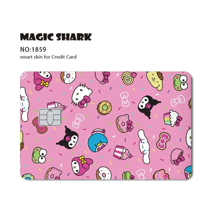 2025 New Arrival Cute Hello Kitty Frog Matte Front Side PVC Sticker Skin Film Cover for Debit Credit Card