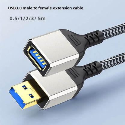 USB 3.0 Aluminum Alloy High-Speed Extension Cable 5Gbps male to female OTG Computer USB Drive Mouse Keyboard USB Extension Cable