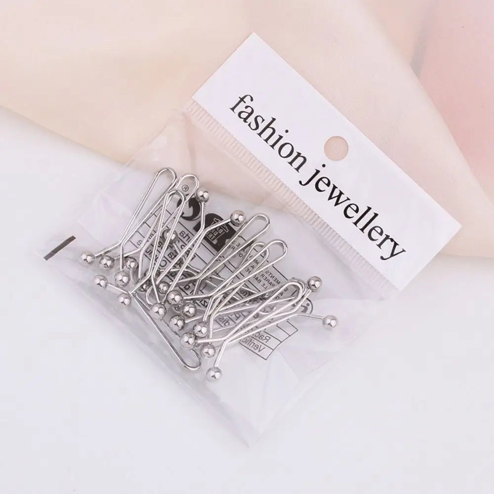 12pcs U-shaped Headscarf Pearl Pins for Women Shawl Bandana Brooch Headscarves Clips Hijab Pins
