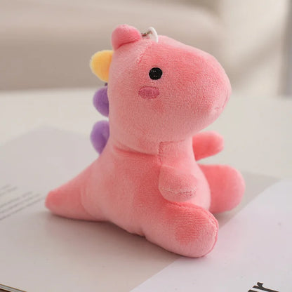 12CM Plush Dinosaur Cartoon Animal Toy Dinosaur Baby Keyring Handbag Pendant Children's Gift Creative Plush Toy Ornaments