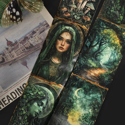 80mm*200cm Vintage Character Forest Landscape Washi Tape Creative DIY Journal Material Collage Scrapbook Stationery