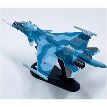 Diecast 1:100 Proportional Russian Su-34 SU34 Simulation Military Fighter Alloy Finished Airplane Model Aviation Plane for Boys