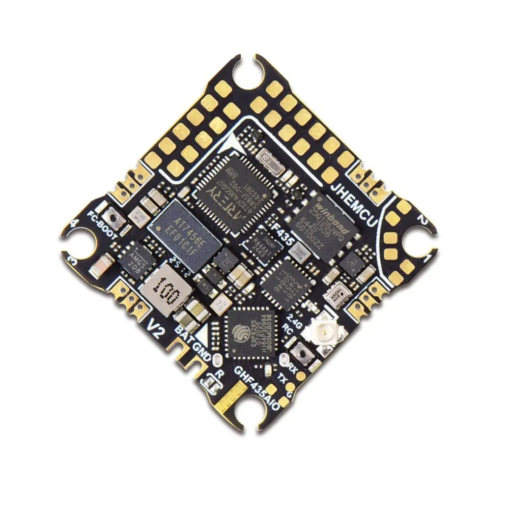 JHEMCU GHF435AIO V2 20A Flight Controller 2-4S with OSD Baro Blackbox Built-in ELRS 2.4G Receiver for RC FPV Freestyle Drone