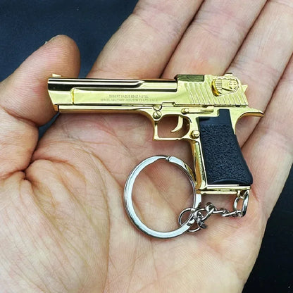 Desert Eagle Keychain Pendant 1:4 Size Proportional Model Detachable High Quality Alloy Keychain Ornament Holiday Birthday Gift