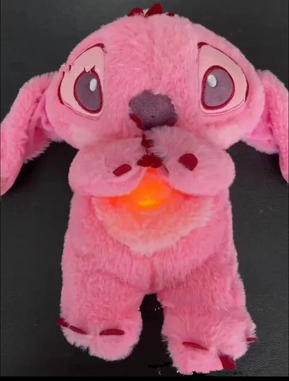 Kawaii Stitch Plush Doll For Baby, Sleeping Companion, Musical Sound Soothing With Air Bag And Light, Breathing Toys Gifts