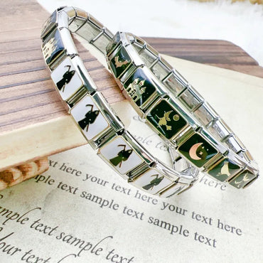 New Fashion Halloween Dark Style Skull Italian Charm Links Fit 9mm Stainless Steel Module Bracelet DIY Making Jewellry