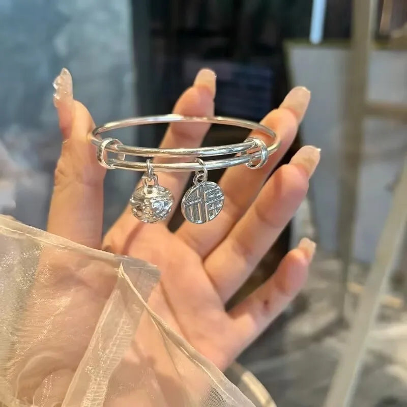 New simple bow bell opening adjustable girlfriends bracelet