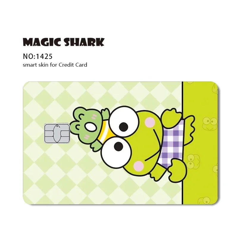 2025 New Arrival Cute Hello Kitty Frog Matte Front Side PVC Sticker Skin Film Cover for Debit Credit Card