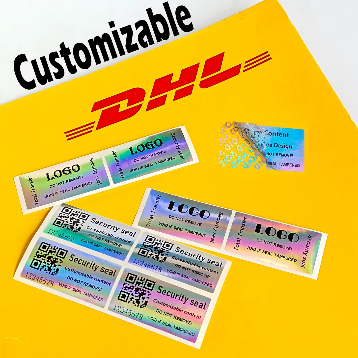 Custom Print Tamper Proof Warranty VOID Label Stickers hologram Adhesive Label Original Security label Customizable content